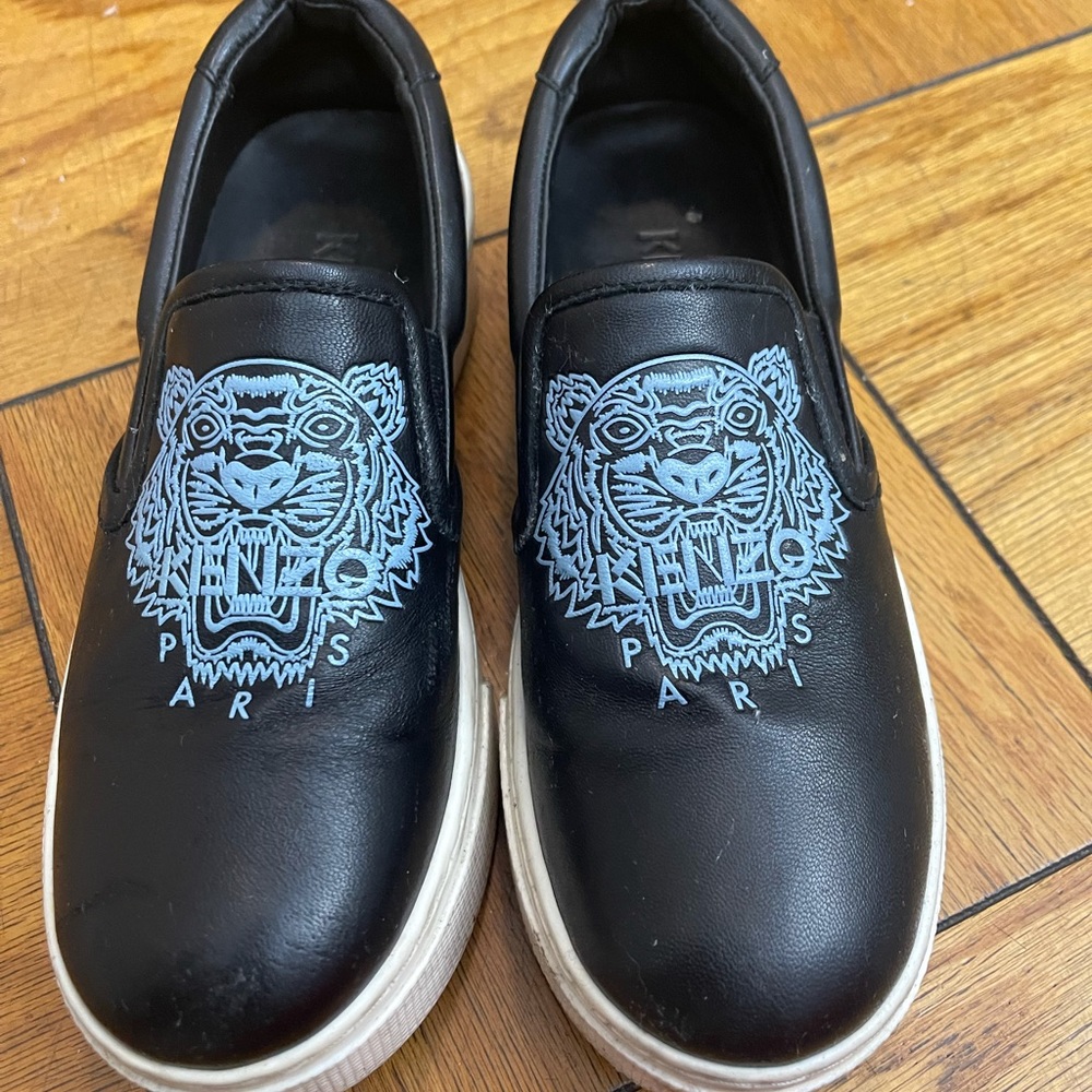 Kenzo Leather Platform Slip on Shoes